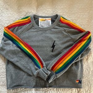 Aviator Nation crop 5 strip sweatshirt XL